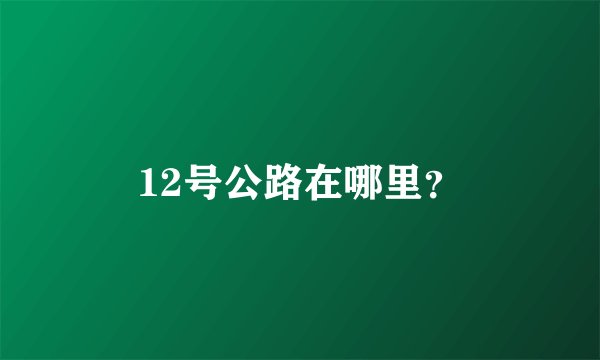 12号公路在哪里？