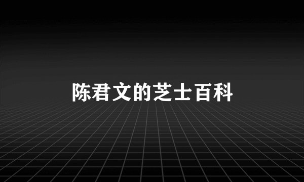 陈君文的芝士百科