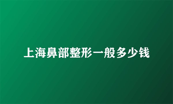 上海鼻部整形一般多少钱