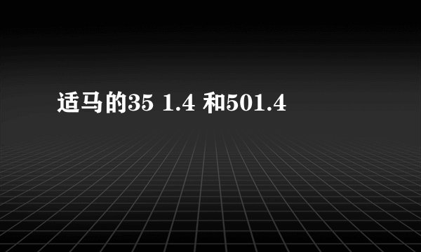 适马的35 1.4 和501.4