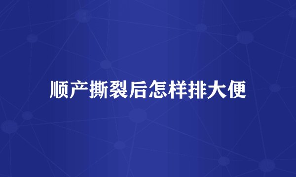 顺产撕裂后怎样排大便