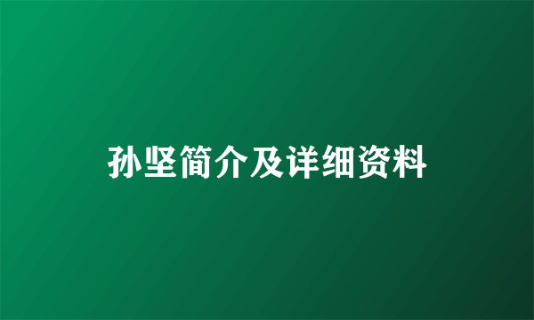孙坚简介及详细资料