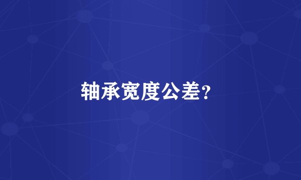 轴承宽度公差？