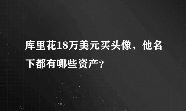 库里花18万美元买头像，他名下都有哪些资产？