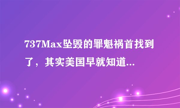 737Max坠毁的罪魁祸首找到了,其实美国早就知道,真相被波音隐瞒