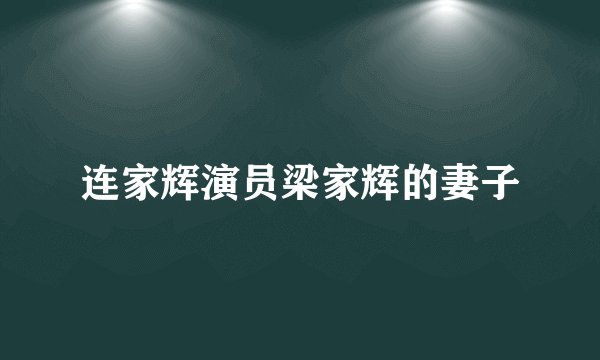 连家辉演员梁家辉的妻子