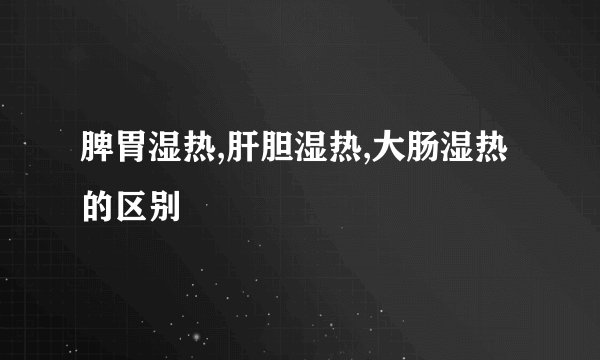 脾胃湿热,肝胆湿热,大肠湿热的区别