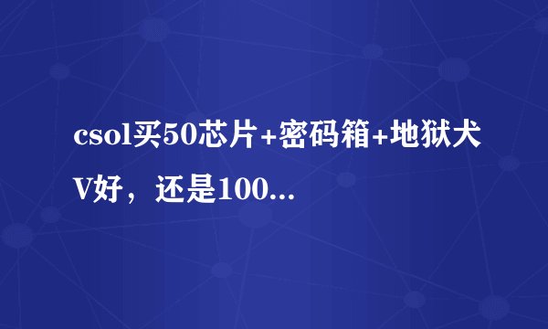 csol买50芯片+密码箱+地狱犬V好，还是100芯片+密码箱好？