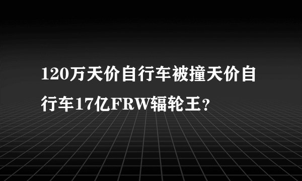 120万天价自行车被撞天价自行车17亿FRW辐轮王？