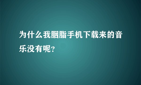 为什么我胭脂手机下载来的音乐没有呢？