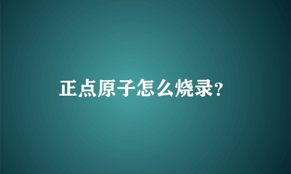 正点原子怎么烧录?