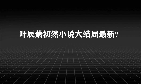 叶辰萧初然小说大结局最新？