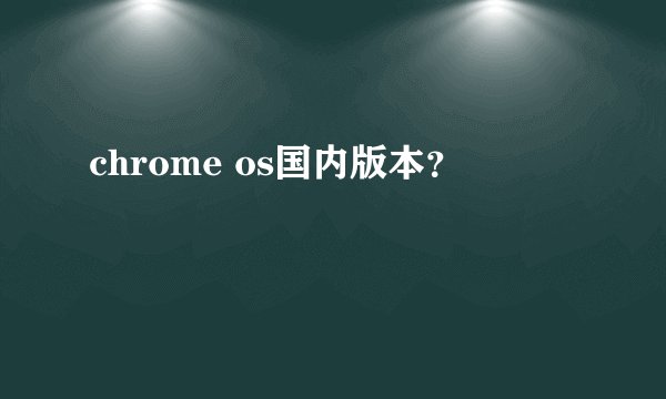 chrome os国内版本？