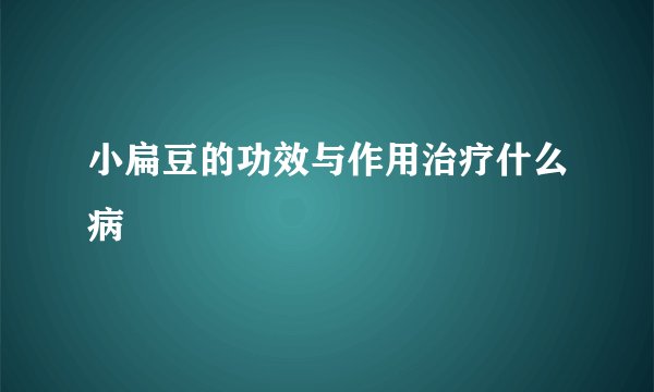 小扁豆的功效与作用治疗什么病