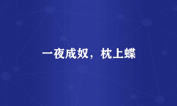 一夜成奴，枕上蝶