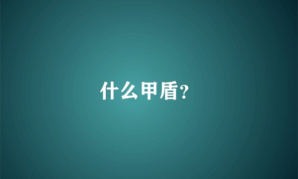 什么甲盾？