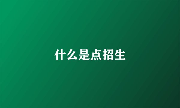 什么是点招生
