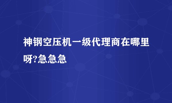 神钢空压机一级代理商在哪里呀?急急急