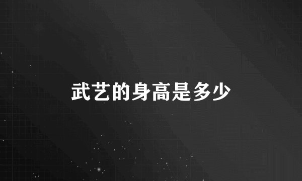 武艺的身高是多少
