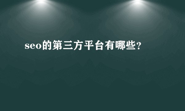 seo的第三方平台有哪些？