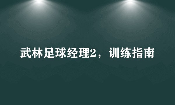 武林足球经理2，训练指南