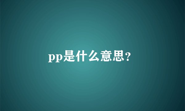 pp是什么意思?