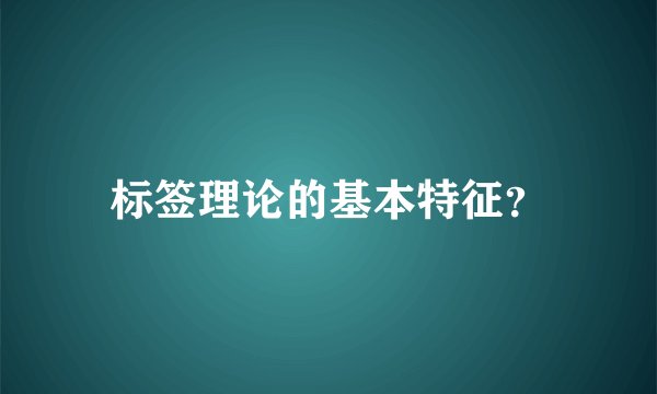 标签理论的基本特征？
