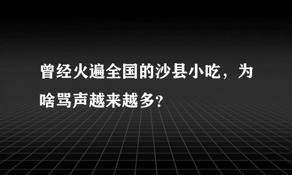 曾经火遍全国的沙县小吃，为啥骂声越来越多？