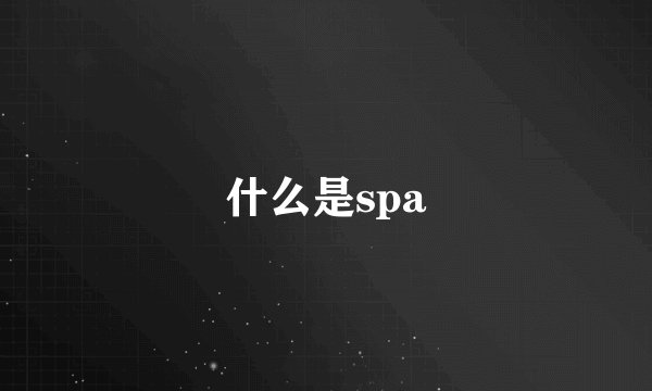 什么是spa