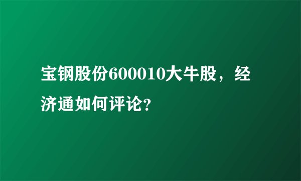 宝钢股份600010大牛股,经济通如何评论?