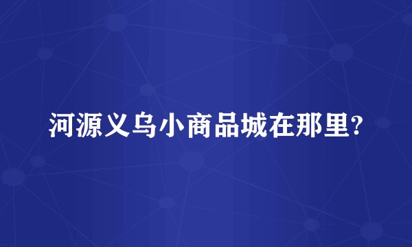 河源义乌小商品城在那里?