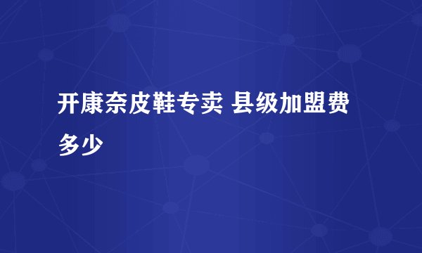 开康奈皮鞋专卖 县级加盟费多少