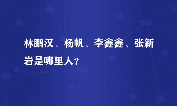 林鹏汉、杨帆、李鑫鑫、张新岩是哪里人？