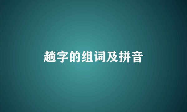 趟字的组词及拼音