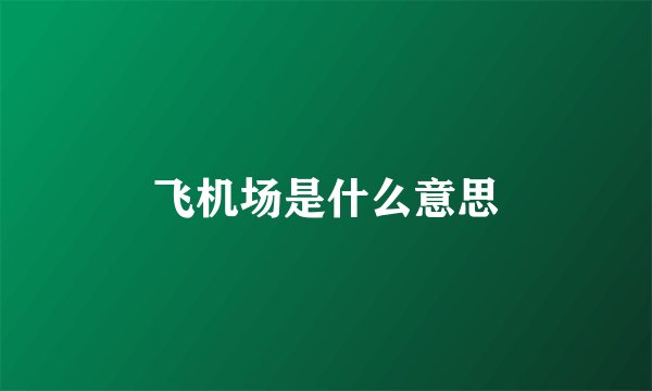 飞机场是什么意思
