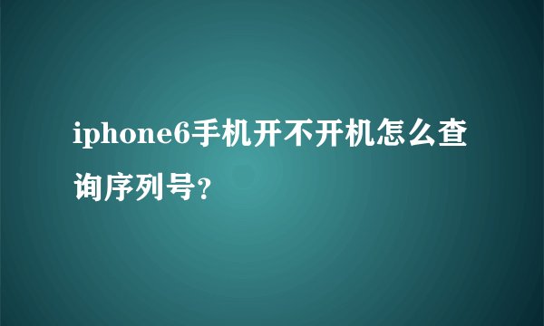 iphone6手机开不开机怎么查询序列号？
