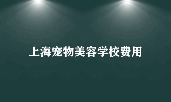 上海宠物美容学校费用