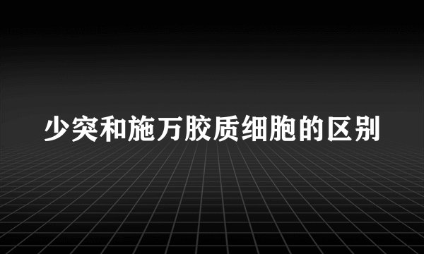 少突和施万胶质细胞的区别