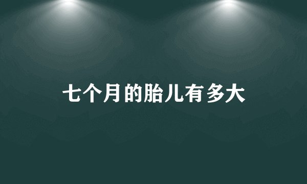 七个月的胎儿有多大