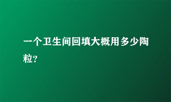 一个卫生间回填大概用多少陶粒？