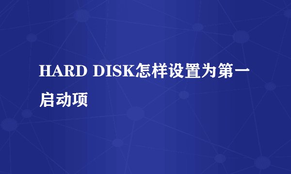 HARD DISK怎样设置为第一启动项