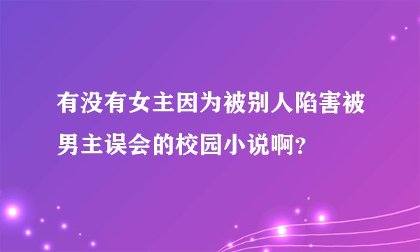 有没有女主因为被别人陷害被男主误会的校园小说啊？