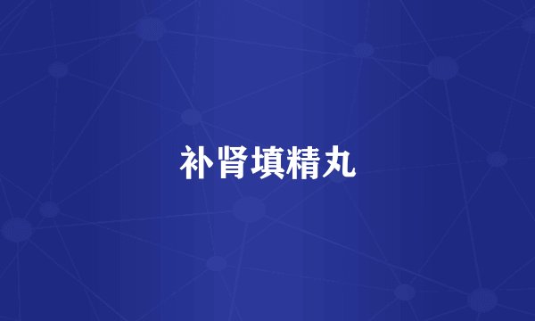 补肾填精丸