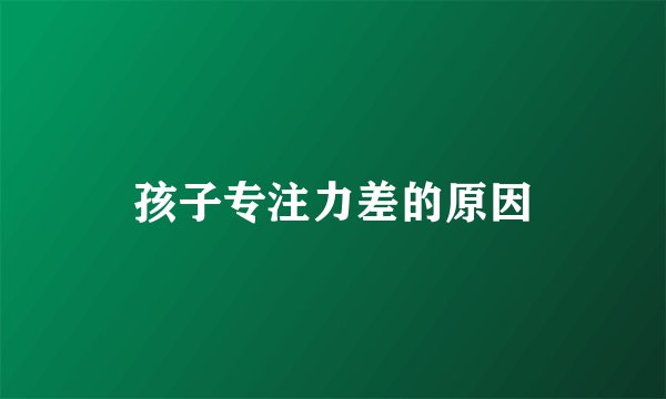 孩子专注力差的原因