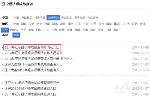 经济师考试成绩查询