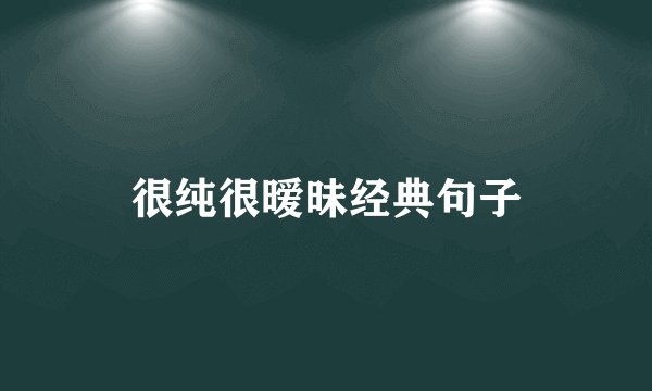 很纯很暧昧经典句子