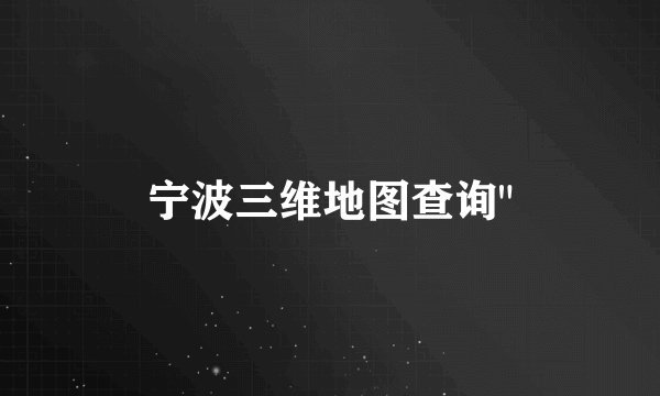 宁波三维地图查询