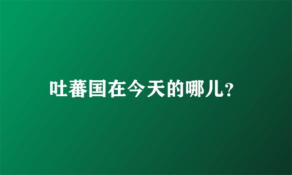吐蕃国在今天的哪儿？
