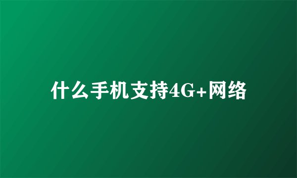 什么手机支持4G+网络
