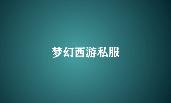 梦幻西游私服